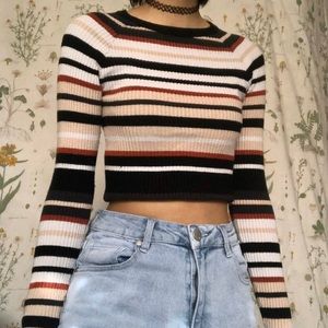 Striped rubbed sweater